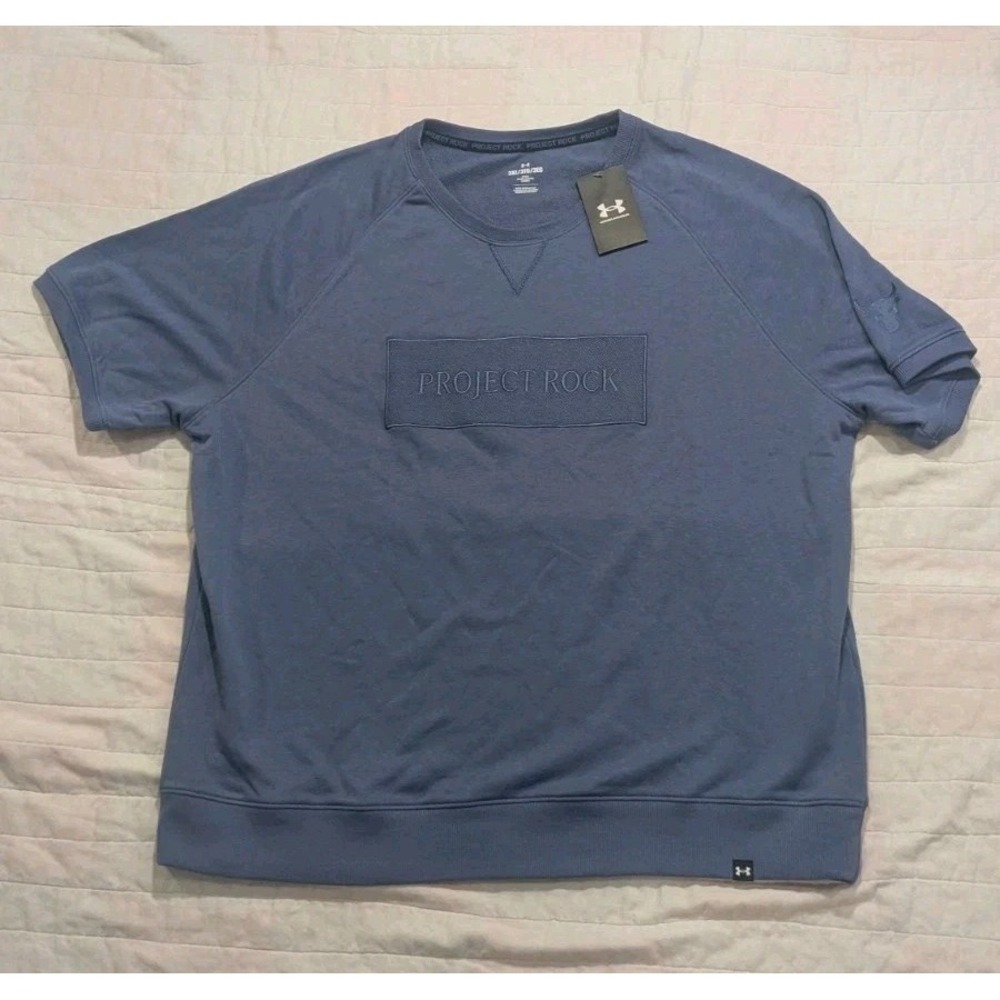 Under Armour Project Rock Heavyweight Fitted Terry Crew Top Mens 3XL 1380177 NWT